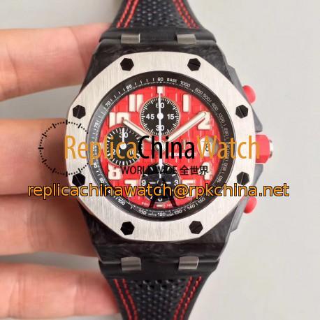 Replica Audemars Piguet Royal Oak Offshore Singapore GP F1 26190OS.OO.D003CU.01 JF V2 Forged Carbon Red Dial Swiss 7750