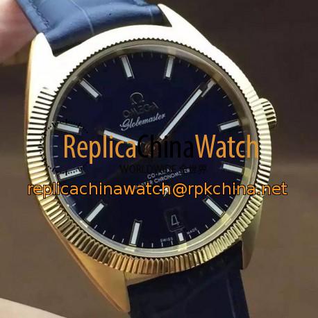 Replica Omega Constellation Globemaster 39MM Yellow Gold Blue Dial Swiss 8501