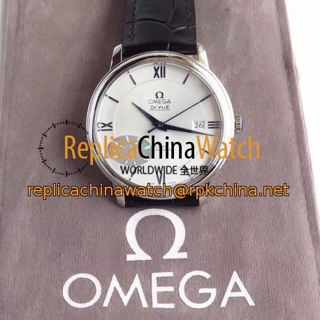 Replica Omega De Ville Prestige Co-Axial 39.5MM 424.53.40.20.04.001 MKS V4 Stainless Steel White Dial M9015