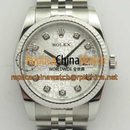 Replica Rolex Datejust 36MM 116234 DJ V2 Stainless Steel Silver Anniversary Jubilee Dial Swiss 3135