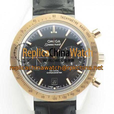 Replica Omega Speedmaster ´57 Chronograph 41.5MM 331.22.42.51.01.001 OM Stainless Steel & Rose Gold Black Dial Swiss 9301