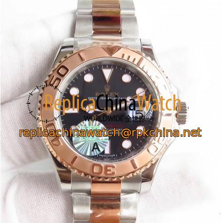 Replica Rolex Yacht-Master 40 116621 JF Stainless Steel & Rose Gold Black Dial Swiss 3135