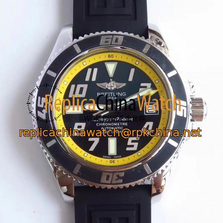 Replica Breitling Superocean 42 Abyss Yellow A1736402/BA32 ZF Stainless Steel Black & Yellow Dial Swiss 2824-2