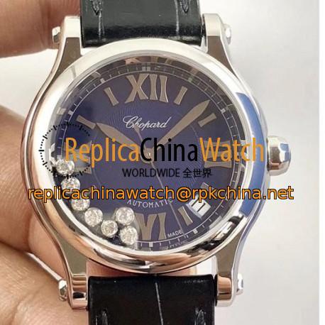 Replica Chopard Happy Sport 36MM Automatic 278559-3008 N Stainless Steel Blue & Diamond Dial Swiss 2892