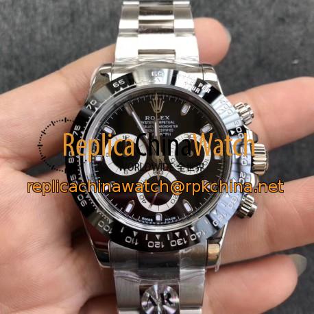 Replica Rolex Daytona Cosmograph 116500LN AR V2 Stainless Steel 904L Black Dial Swiss 4130 Run 6@SEC