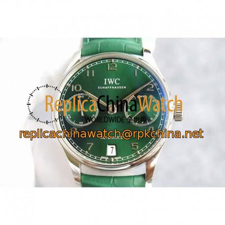 Replica IWC Portuguese IW5007 YL V4 Stainless Steel Green Dial Swiss 52010