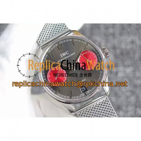 Replica IWC Portuguese IW5007 YL V3 Stainless Steel Grey & Red Dial Swiss 52010