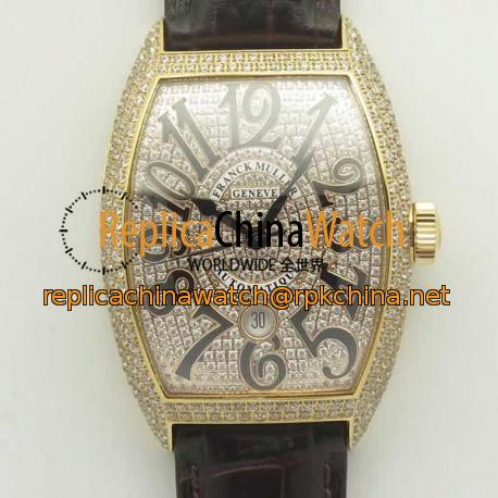 Replica Franck Muller Casablanca 8880 SC DT GF Rose Gold & Diamonds Diamond Dial Swiss 2824-2