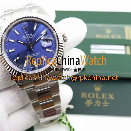 Replica Rolex Datejust II 116334 41MM EW Stainless Steel Blue Dial Swiss 3136