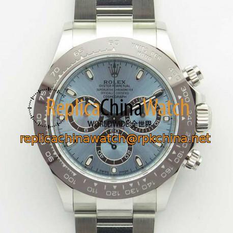 Replica Rolex Daytona Cosmograph 116506 AR V2 Stainless Steel 904L Ice Blue Dial Swiss 4130 Run 6@SEC