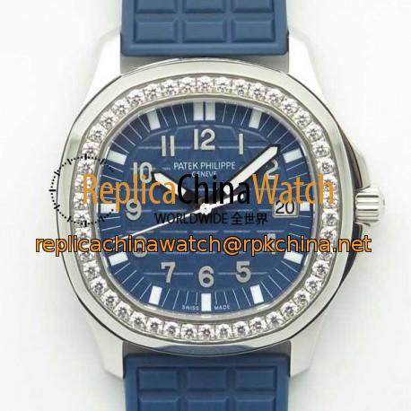 Replica Patek Philippe Aquanaut Luce Ladies 5067A-025 JJ Stainless Steel & Diamonds Blue Dial Swiss E23-250SC