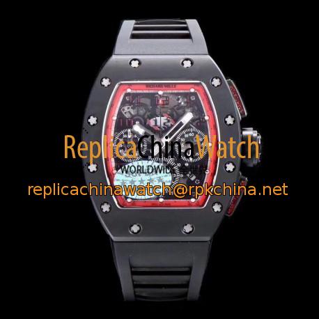 Replica Richard Mille RM011 Felipe Massa Chronograph Limited Edition KV Ceramic Red  Skeleton Dial Swiss 7750