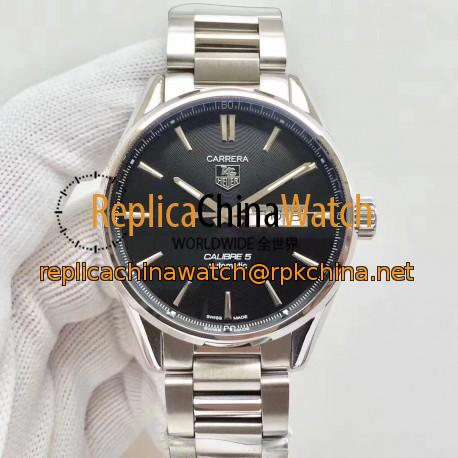 Replica Tag Heuer Carrera Calibre 5 Day-Date 41MM WAR201A.BA0723 N Stainless Steel Black Dial Swiss 2836-2