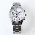 Replica Longines Master Collection Moonphase Chronograph L2.673.4.78.6 JF Stainless Steel White Dial Swiss 7751