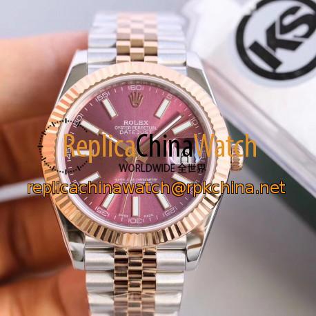 Replica Rolex Datejust II 116333 41MM KS Stainless Steel & Rose Gold Purple Dial Swiss 2836-2