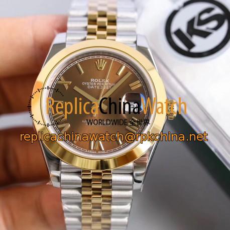 Replica Rolex Datejust II 116333 41MM KS Stainless Steel & Yellow Gold Chocolate Dial Swiss 2836-2