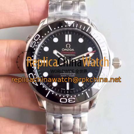 Replica Omega Seamaster Diver 300M 212.30.41.20.01.003 BP Stainless Steel Black Dial Swiss 2824-2