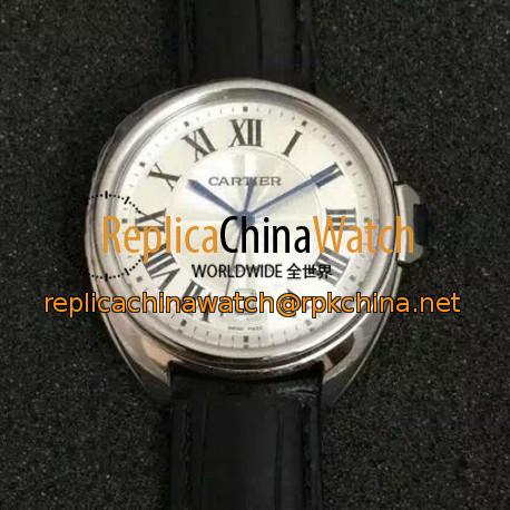 Replica Cle De Cartier 40MM Stainless Steel Silver Dial M9015