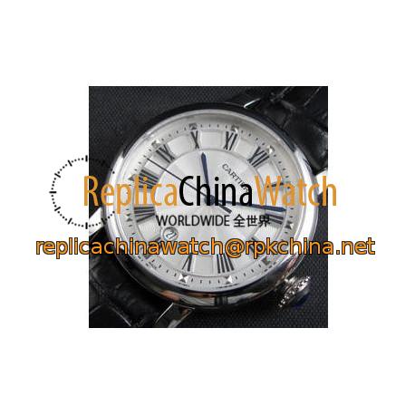Replica Cartier Rotonde 42MM Stainless Steel Silver Dial Swiss 2824-2