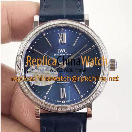 Replica IWC Portofino Automatic 37 IW458111 MK Stainless Steel & Diamonds Blue Dial M9015