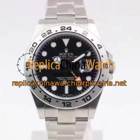 Replica Rolex Explorer II 216570 2018 V7 Stainless Steel Black Dial Swiss 3187