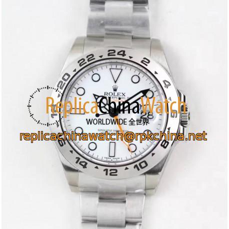 Replica Rolex Explorer II 216570 2018 V7 Stainless Steel White Dial Swiss 3187
