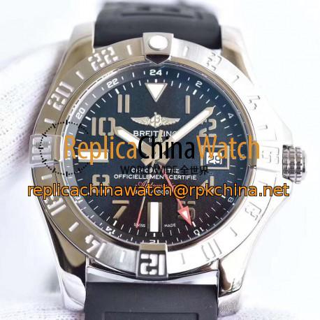 Replica Breitling Avenger II GMT A3239011/BC34/152S/A20S.1 GF Stainless Steel Black Dial Swiss 2836-2