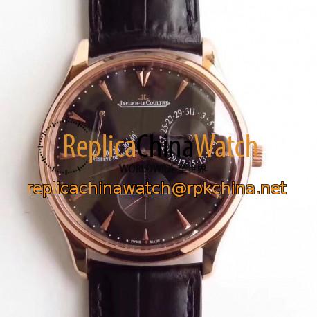 Replica Jaeger-LeCoultre Master Ultra Thin Reserve De Marche 1372520 SW Rose Gold Chocolate Dial Swiss Caliber 938A/1