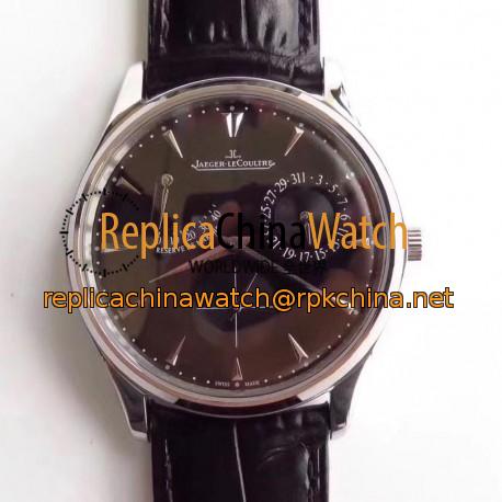 Replica Jaeger-LeCoultre Master Ultra Thin Reserve De Marche 1378480 SW Stainless Steel Black Dial Swiss Caliber 938A/1