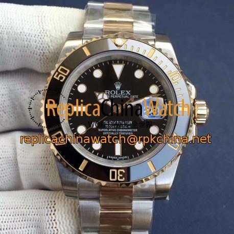 Replica Rolex Submariner Date 116613LN N V8S 24K Yellow Gold Wrapped & Stainless Steel Black Dial Swiss 2836-2