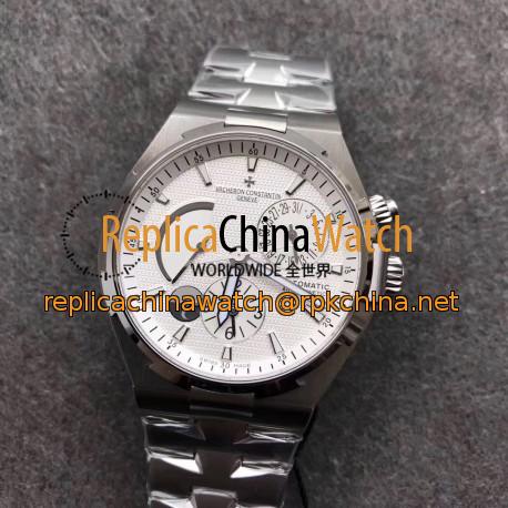 Replica Vacheron Constantin Overseas Dual Time 47450/B01A-9226 TWA Stainless Steel Silver Dial Swiss 1222 SC