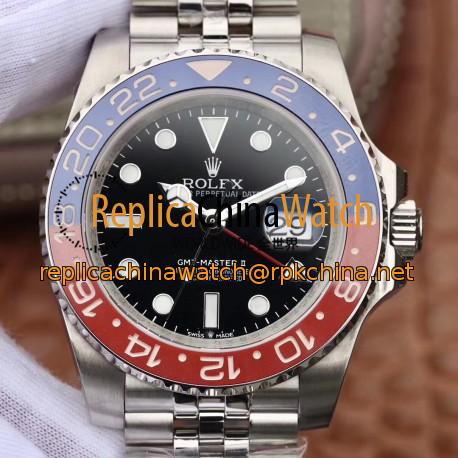 Replica Rolex GMT-Master II 116719BLRO DJ Stainless Steel 904L Black Dial Swiss 2836-2