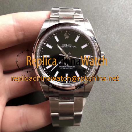 Replica Rolex Oyster Perpetual 39 114300 GM Stainless Steel 904L Black Dial Swiss 3132