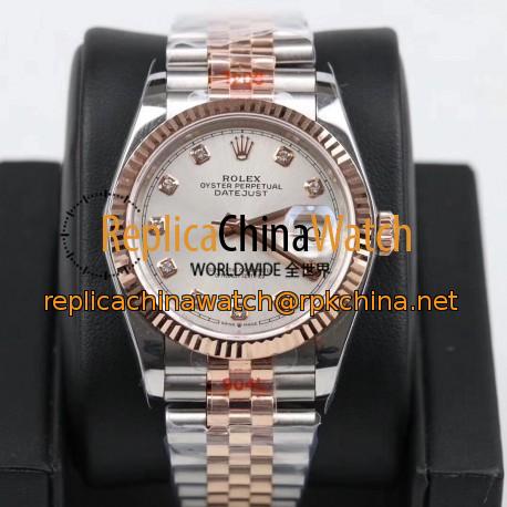 Replica Rolex Datejust 36MM 116231 GM Stainless Steel 904L & Rose Gold Silver Dial Swiss 2824-2