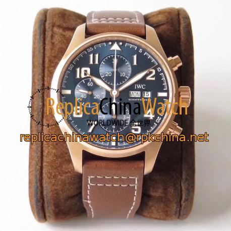 Replica IWC Pilot Chronograph Edition Le Petit Prince IW377721 ZF Rose Gold Blue Dial Swiss 7750