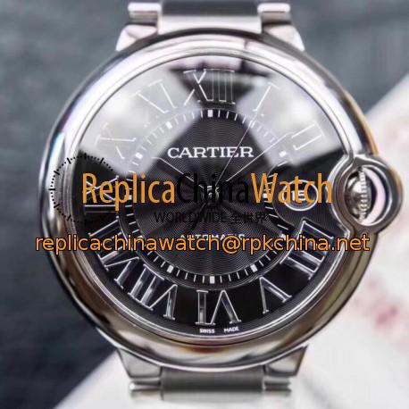 Replica Ballon Bleu De Cartier 42MM WSBB0003 V6F V5 Stainless Steel Black Dial Swiss 2824-2