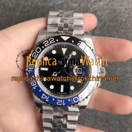 Replica Rolex GMT-Master II 116710BLNR EW Stainless Steel Black Dial Swiss 2836-2