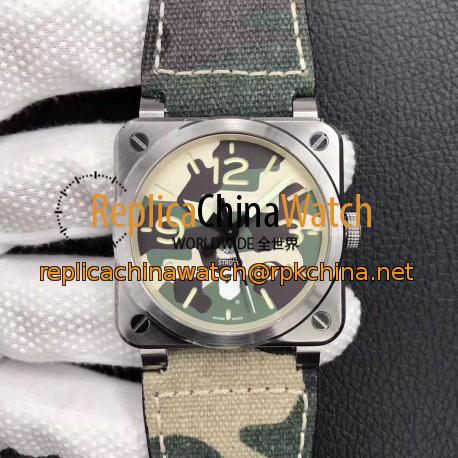Replica Bell & Ross BR 03-92 Steel Bape Noob V3 Stainless Steel Camouflage Apes Dial M9015