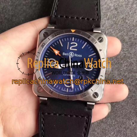 Replica Bell & Ross BR 03-93 GMT Noob Stainless Steel Blue Dial Swiss 2836-2