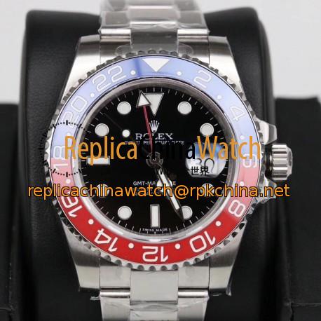 Replica Rolex GMT-Master II 116719BLRO GM Stainless Steel 904L Black Dial Swiss 2836-2