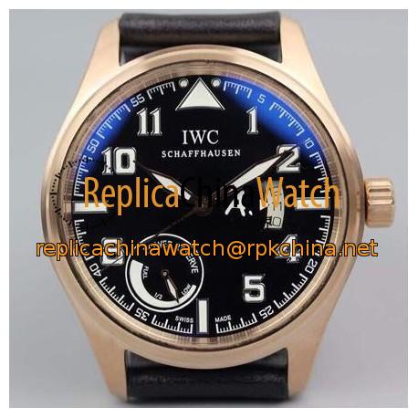 Replica IWC Pilot Antoine De Saint Expert IW320103 42MM Power Reserve Rose Gold Black Dial Swiss 79320