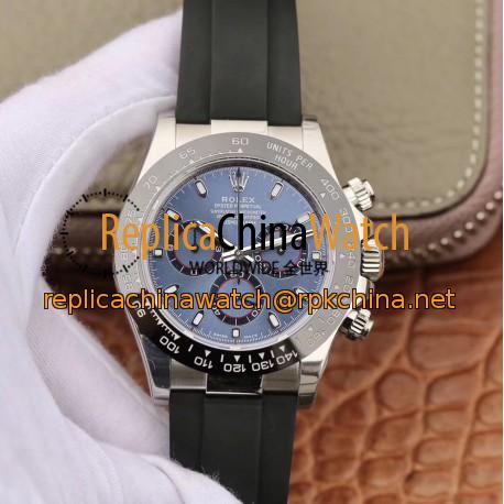 Replica Rolex Daytona Cosmograph 116519LN Noob V2 Stainless Steel 904L Blue Dial Swiss 4130 Run 6@SEC