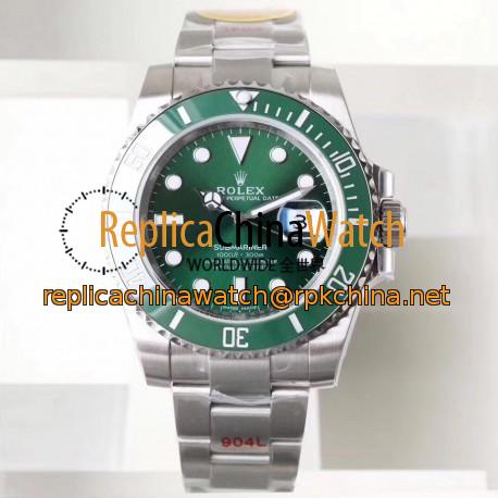 Replica Rolex Submariner Date 116610LV NAIL Maker Stainless Steel 904L Green Dial Swiss 3135