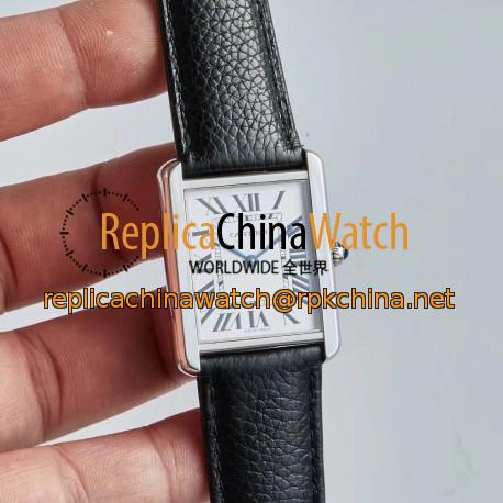 Replica Cartier Tank Solo Ladies 31MM WSTA0030 AF Stainless Steel Silver Dial Swiss Ronda Quartz