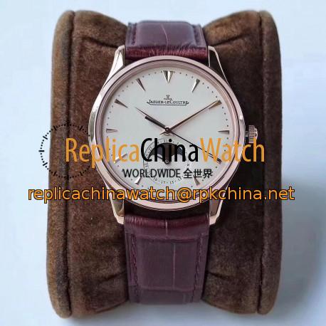 Replica Jaeger-LeCoultre Master Ultra Thin Moon 1362520 ZF Rose Gold White Dial Swiss JLC 925