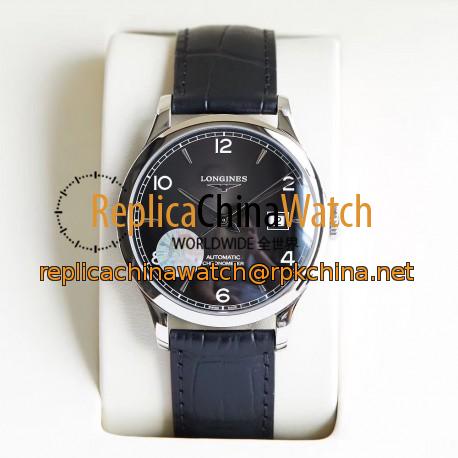 Replica Longines Record L2.820.4.56.2 AF Stainless Steel Black Dial Swiss L888.4