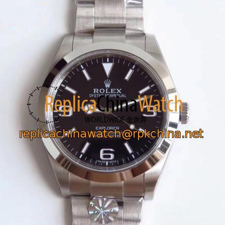 Replica Rolex Explorer 214270 AR Stainless Steel 904L Black Dial Swiss 3132