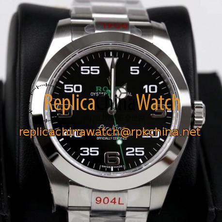Replica Rolex Air-King 116900 GM Stainless Steel 904L Black Dial Swiss 2836-2