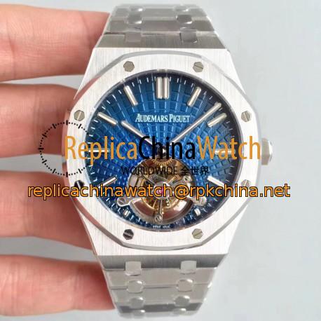 Replica Audemars Piguet Royal Oak Tourbillon Extra Thin 26522 R8 Stainless Steel Blue Dial Swiss 2924