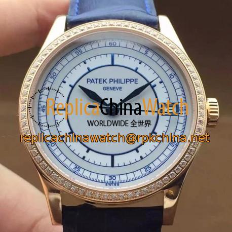 Replica Patek Philippe Calatrava 5296 Rose Gold Diamonds Bezel Swiss 324SC